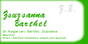 zsuzsanna barthel business card